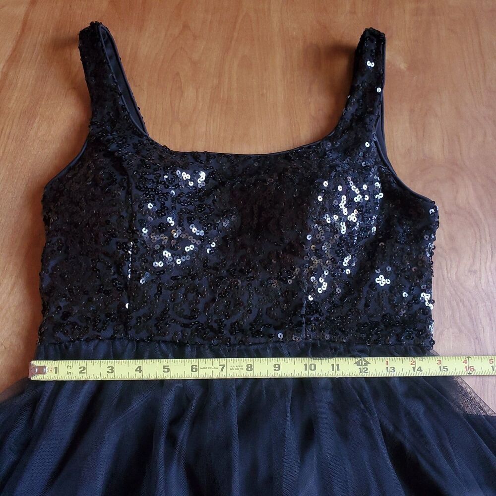 Ever Pretty Maxi Dress XL 10 Black Tulle Sequin Evening Gown Witchy Whimsigoth - Picture 11 of 14